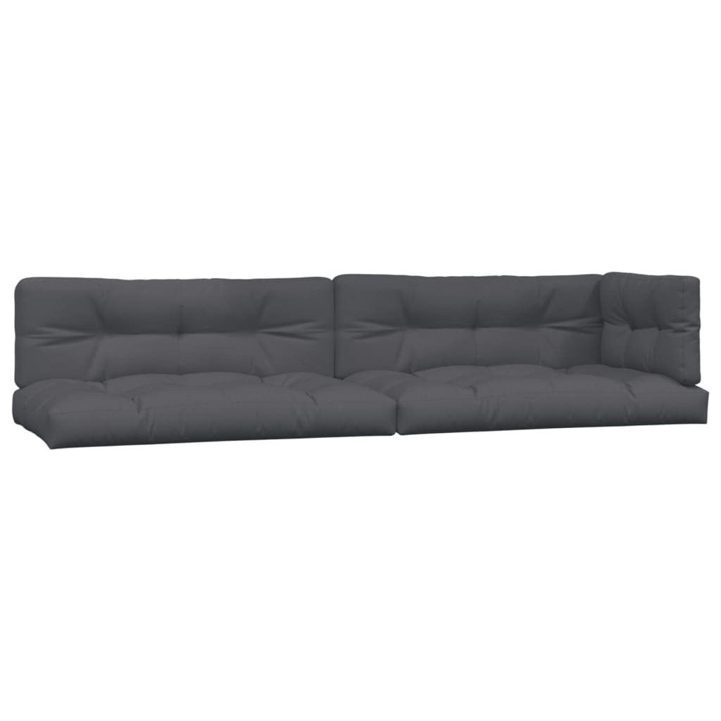 6-Delige Loungeset Pallet Met Kussens Massief Acaciahout Antraciet