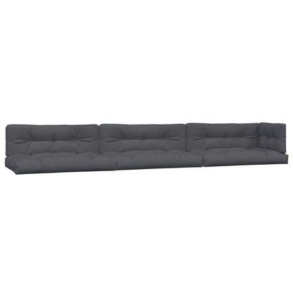 6-Delige Loungeset Pallet Met Kussens Massief Acaciahout Antraciet