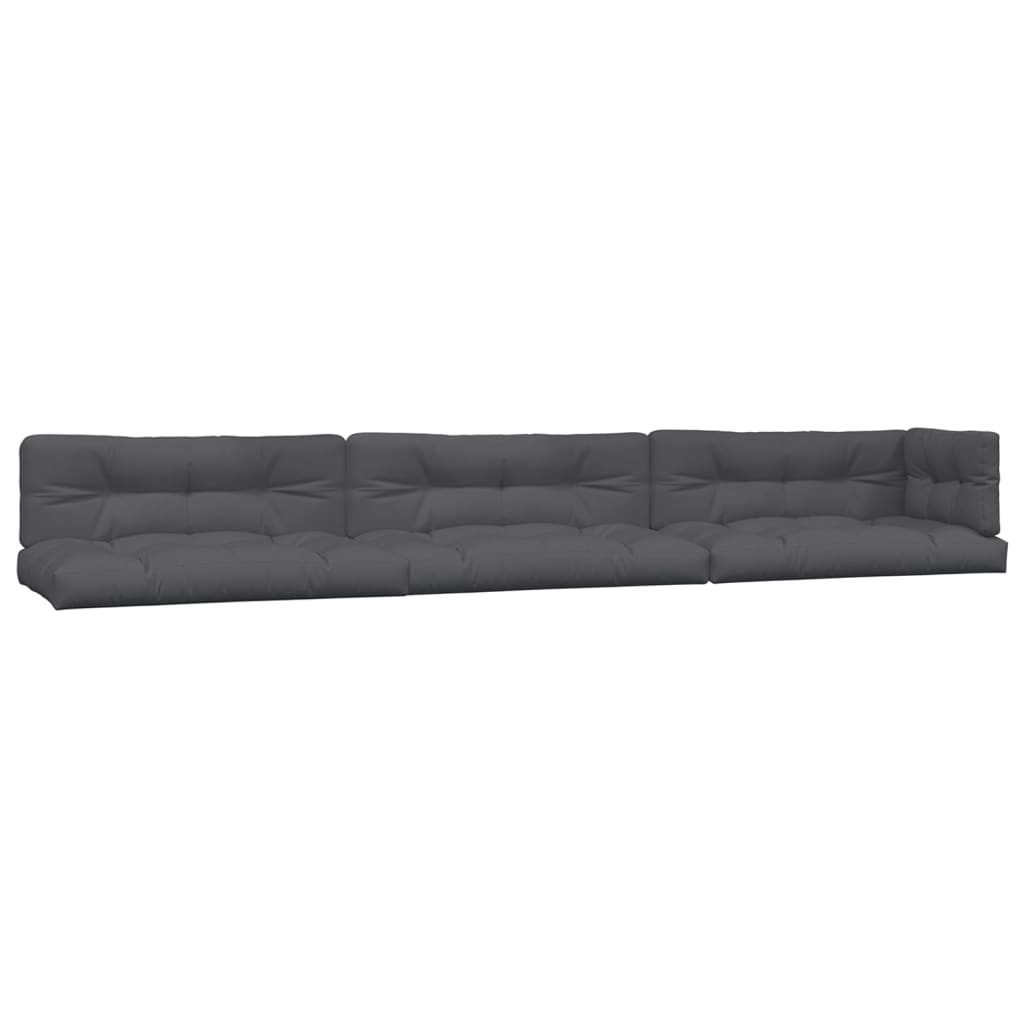 6-Delige Loungeset Pallet Met Kussens Massief Acaciahout Antraciet