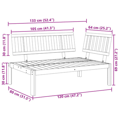 Tuinhoekbank Pallet Massief Acaciahout Bruin