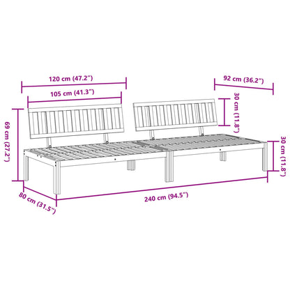 Tuinmiddenbanken 2 St Pallet Massief Acaciahout Bruin