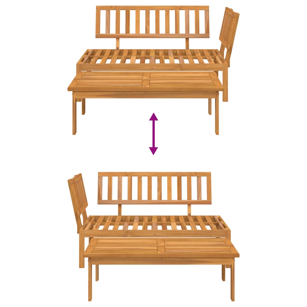2-Delige Loungeset Pallet Massief Acaciahout Bruin