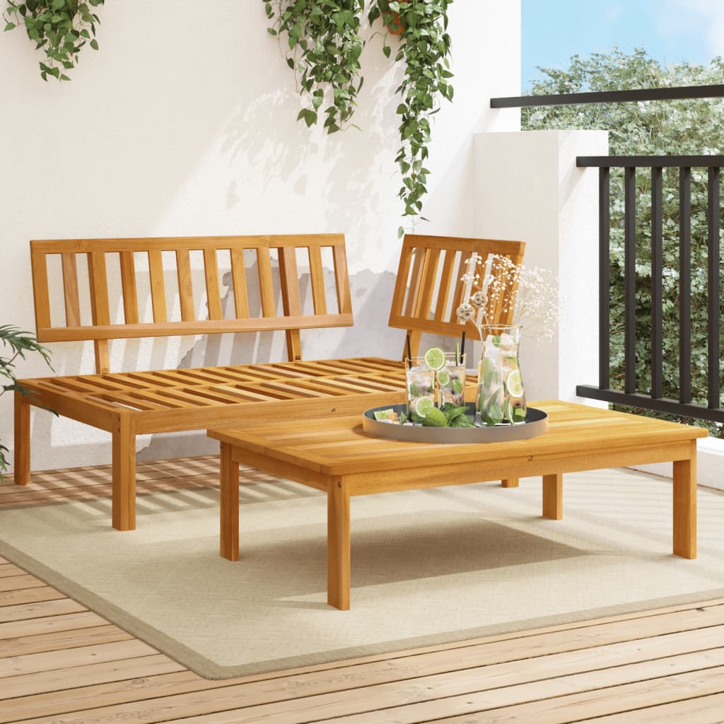2-Delige Loungeset Pallet Massief Acaciahout Bruin
