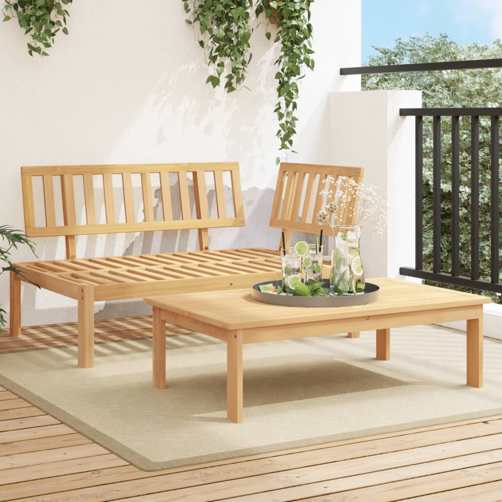 2-Delige Loungeset Pallet Massief Acaciahout Bruin