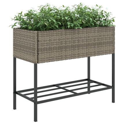 Plantenbakken Met Schap 90X40X75 Poly Rattan