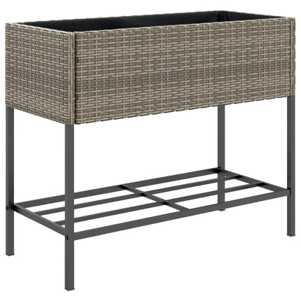 Plantenbakken Met Schap 90X40X75 Poly Rattan