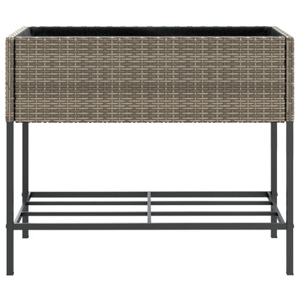 Plantenbakken Met Schap 90X40X75 Poly Rattan
