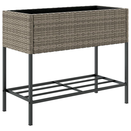 Plantenbakken Met Schap 90X40X75 Poly Rattan