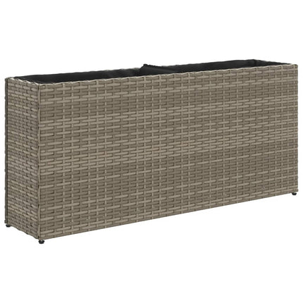 Plantenbakken Met 2 Potten 90X20X40 Cm Poly Rattan