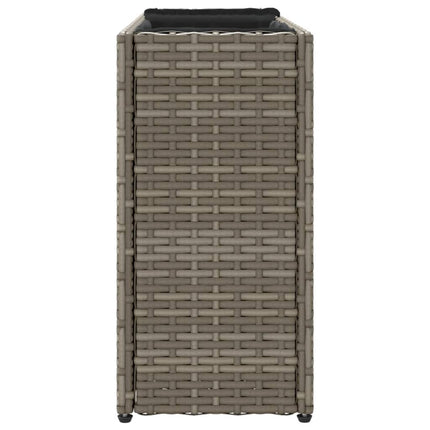 Plantenbakken Met 2 Potten 90X20X40 Cm Poly Rattan