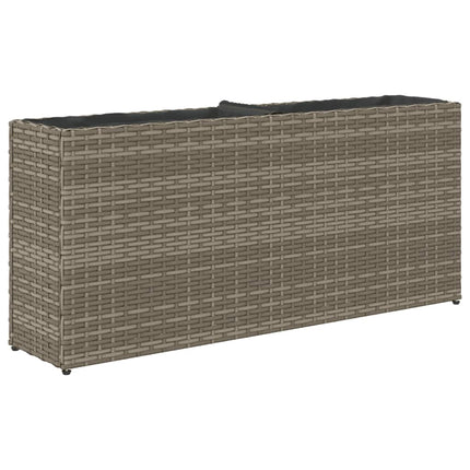 Plantenbakken Met 2 Potten 90X20X40 Cm Poly Rattan