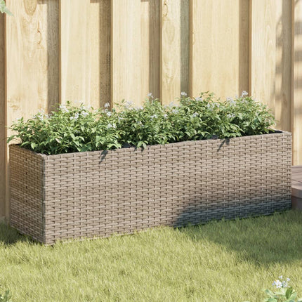 Plantenbak Met 2 Potten Poly Rattan