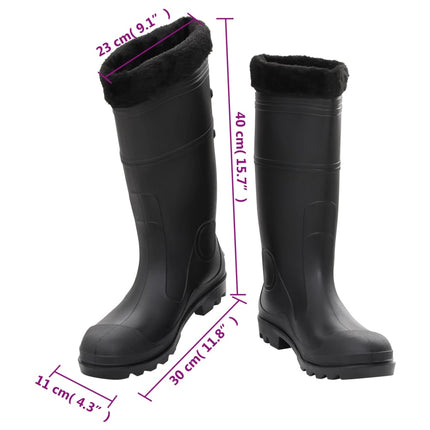 Regenlaarzen Met Verwijderbare Sokken Maat 44 Pvc Zwart