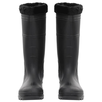 PVC regenlaarzen met verwijderbare sokken mt 45, zwart