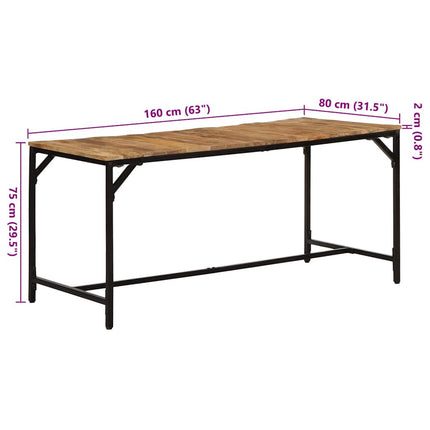 Eettafel Massief Hout Ruw Mangohout