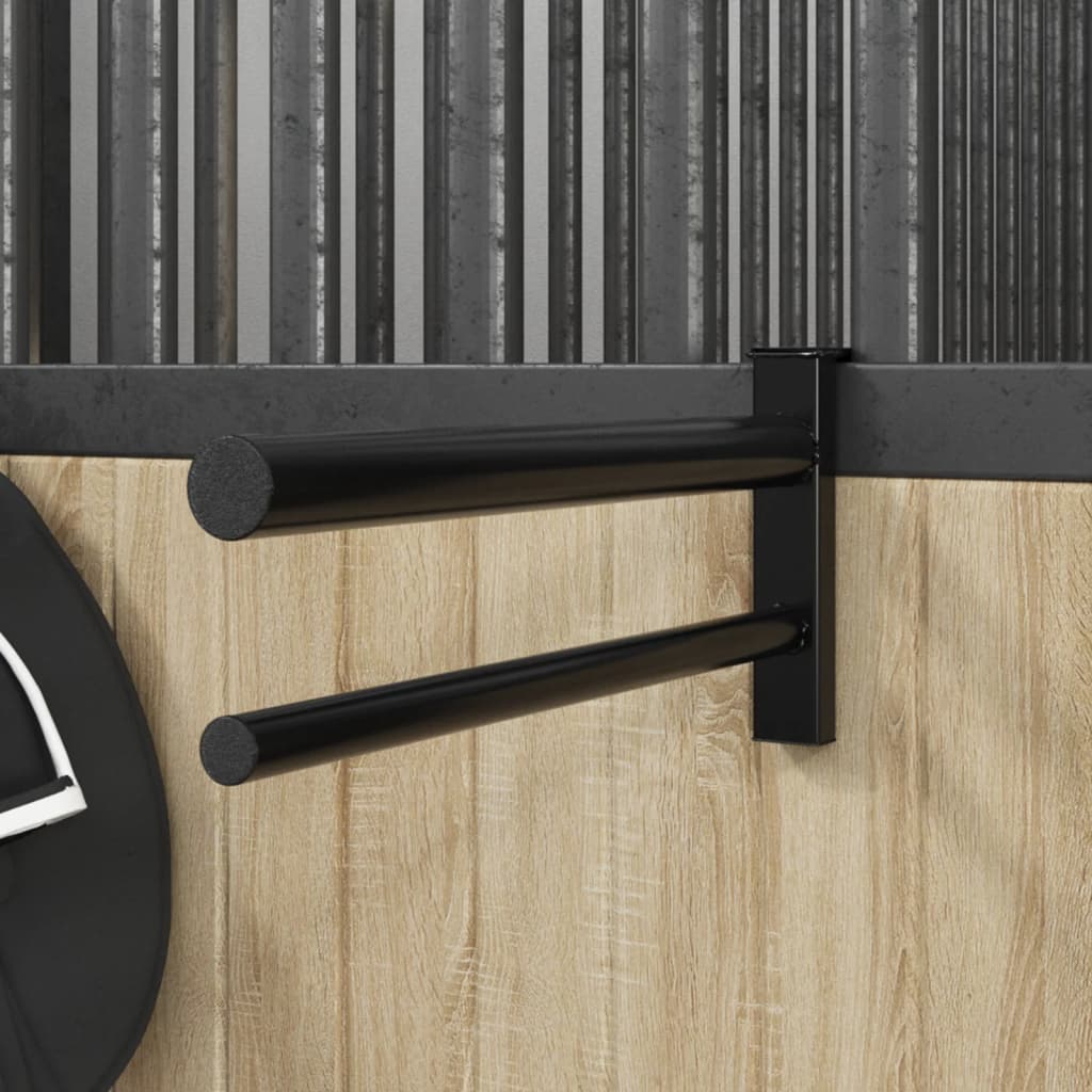 Zadelrek met 2 stangen draagbaar ijzer zwart