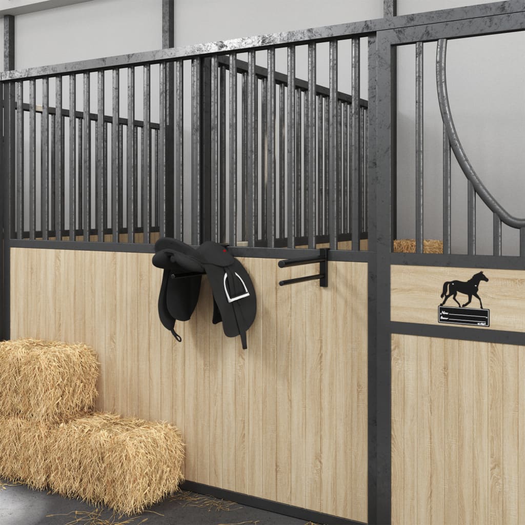 Zadelrek met 2 stangen draagbaar ijzer zwart