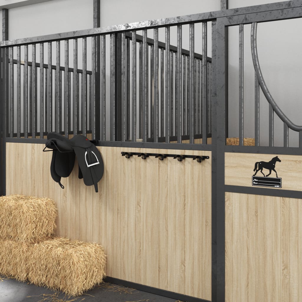 Hoofdstelhouder voor 5 hoofdstellen met 5 haken ijzer zwart