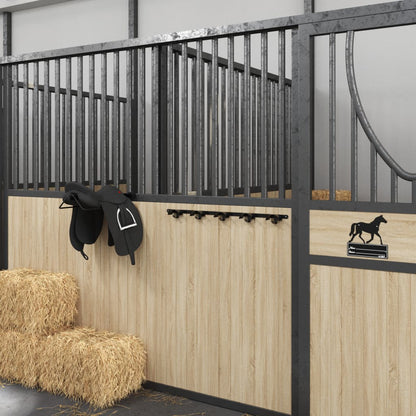 Hoofdstelhouder voor 5 hoofdstellen met 5 haken ijzer zwart