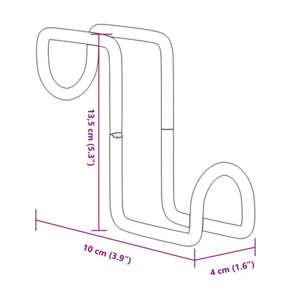 Hoofdstelhouders 3 st staal zwart