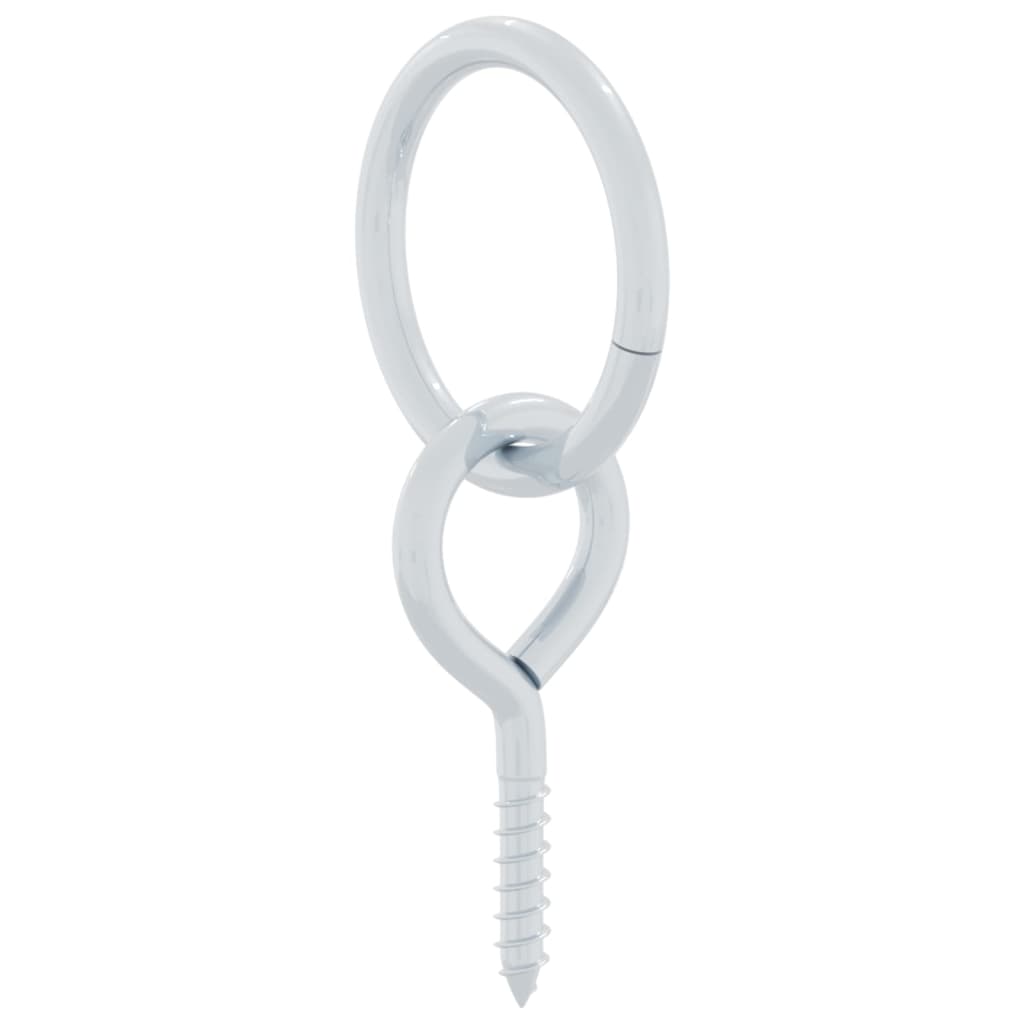 3 st stalen schroefoog met ring, zilverkleurig