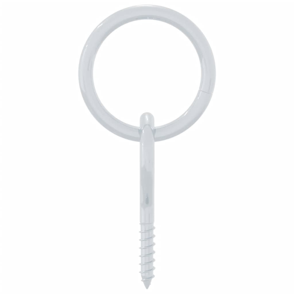 3 st stalen schroefoog met ring, zilverkleurig