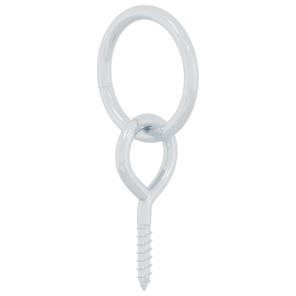 3 st stalen schroefoog met ring, zilverkleurig