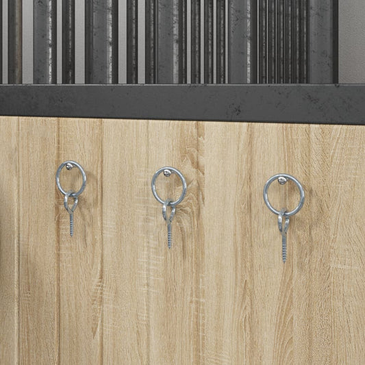 3 st stalen schroefoog met ring, zilverkleurig