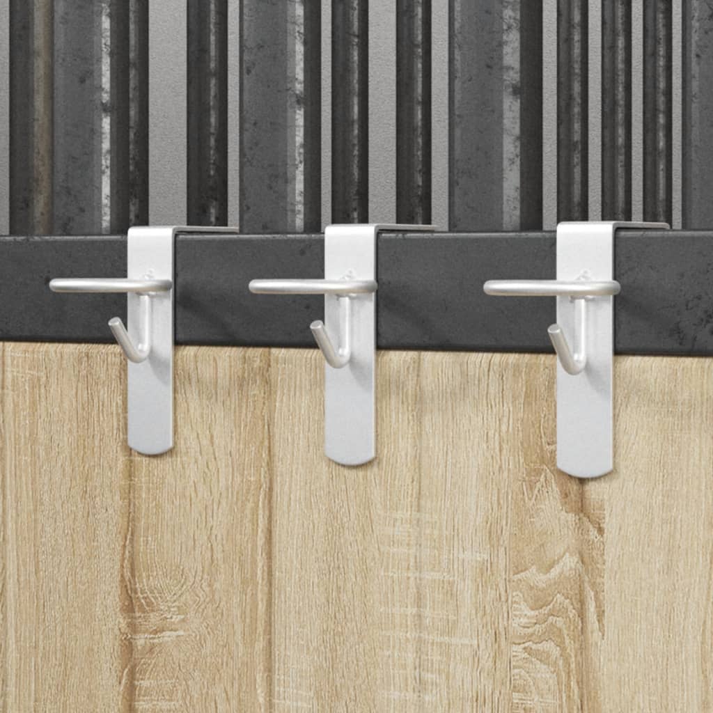 3 st emmerhaken draagbaar gegalvaniseerd staal, zilverkleurig