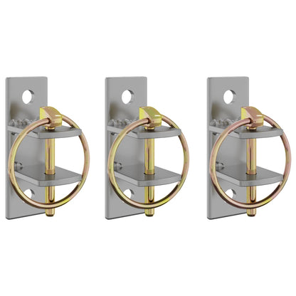 Emmerhaken 3 st gegalvaniseerd staal, zilverkleurig en bruin