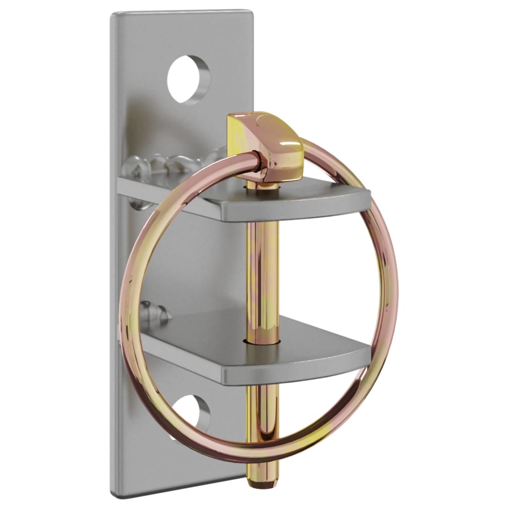 Emmerhaken 3 st gegalvaniseerd staal, zilverkleurig en bruin