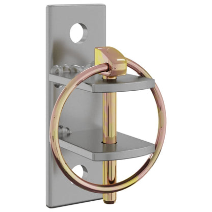 Emmerhaken 3 st gegalvaniseerd staal, zilverkleurig en bruin