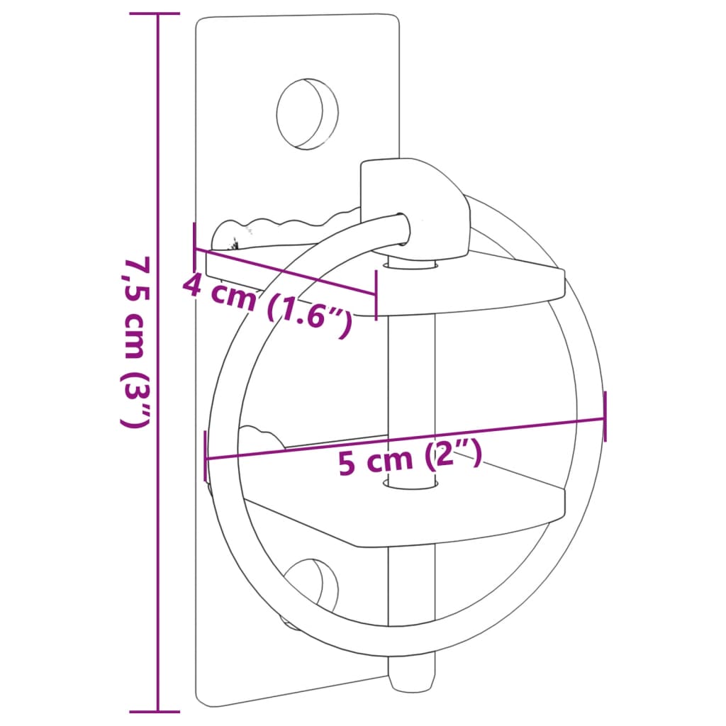 Emmerhaken 3 st gegalvaniseerd staal, zilverkleurig en bruin