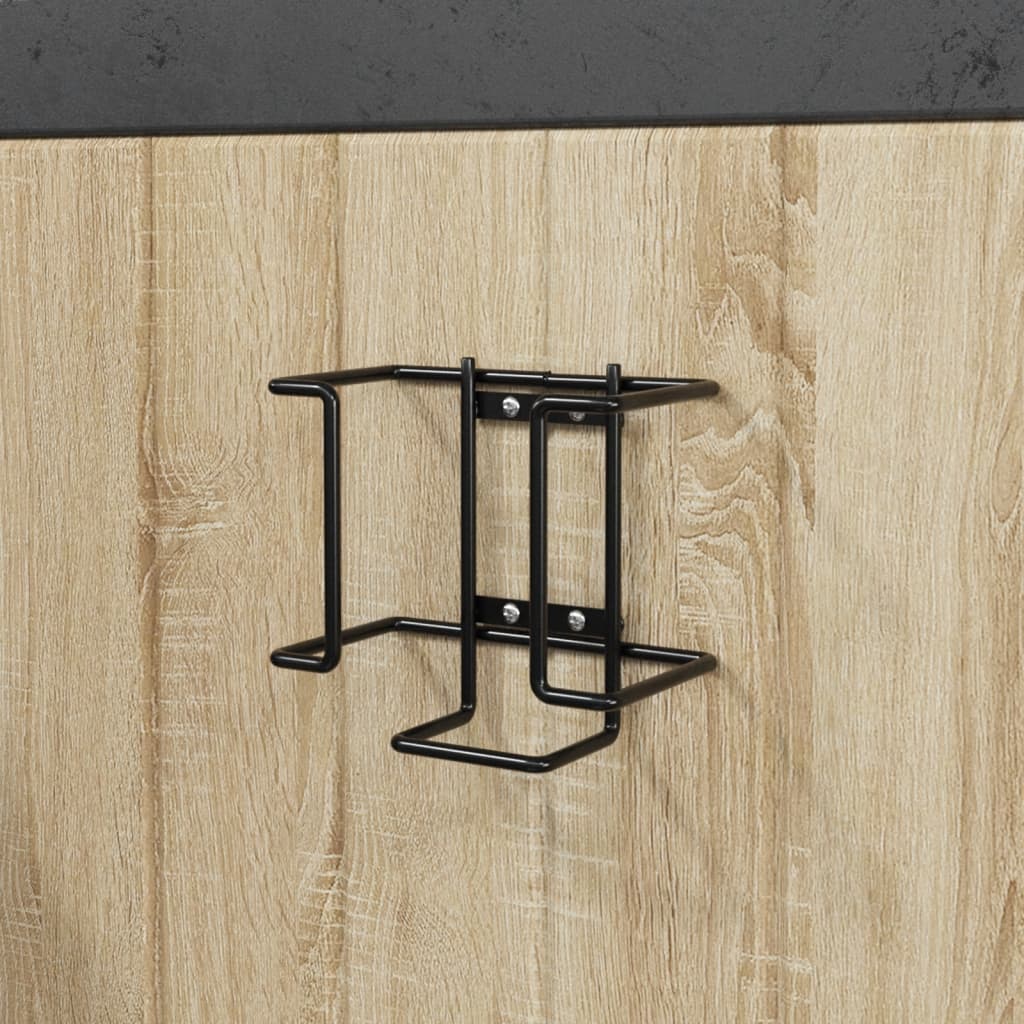 Stalen liksteenhouder zwart