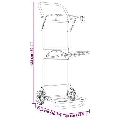 Zadelkar inklapbaar staal zwart