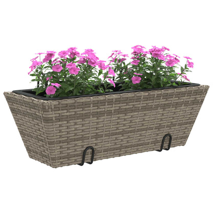 Plantenbakken 2 St Met Haken Poly Rattan