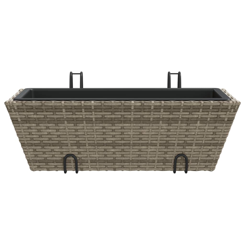 Plantenbakken 2 St Met Haken Poly Rattan