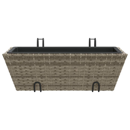 Plantenbakken 2 St Met Haken Poly Rattan