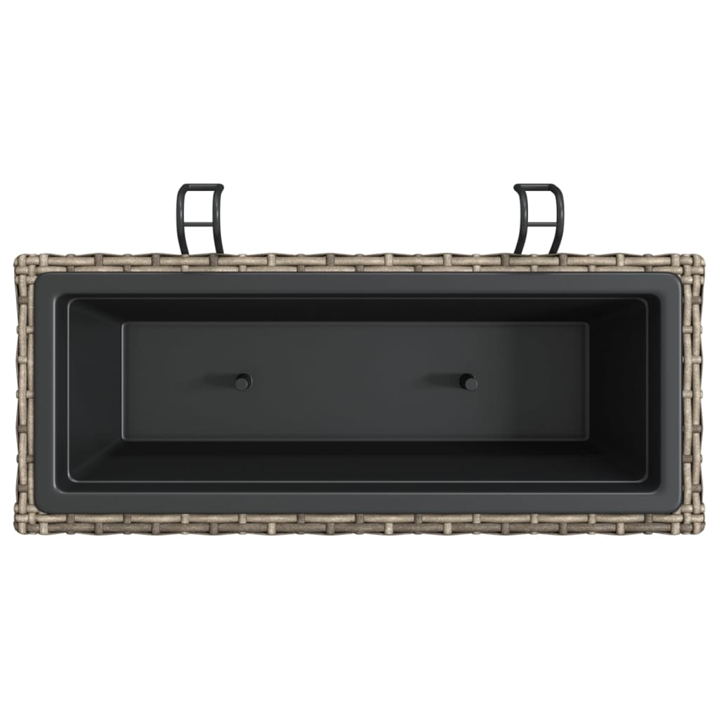 Plantenbakken 2 St Met Haken Poly Rattan