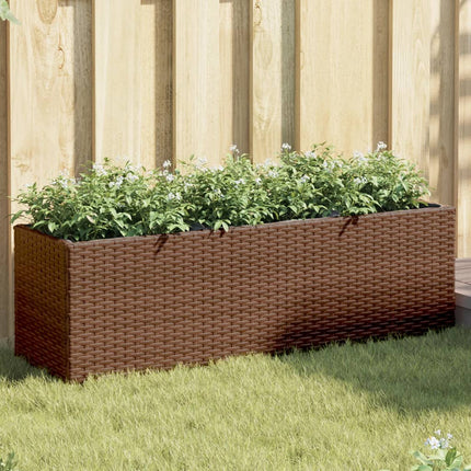 Plantenbak Met 2 Potten Poly Rattan