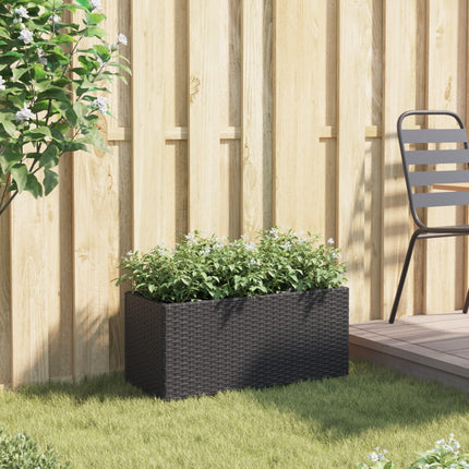 Plantenbak Met 2 Potten Poly Rattan