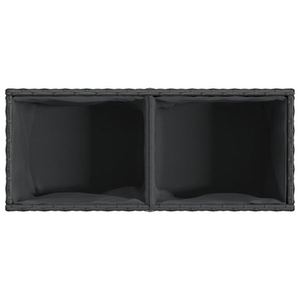 Plantenbak Met 2 Potten Poly Rattan