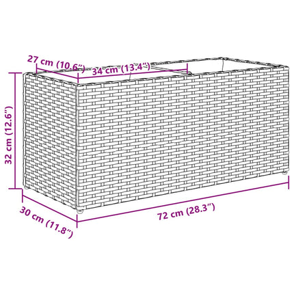 Plantenbak Met 2 Potten Poly Rattan