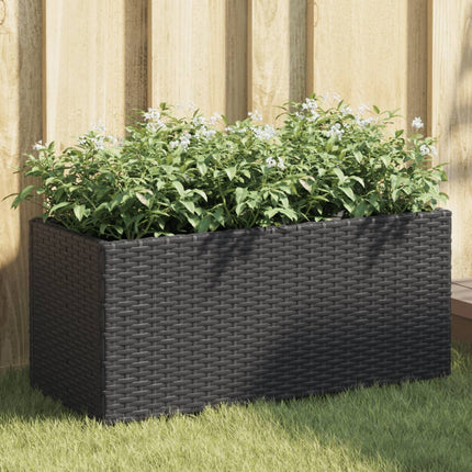 Plantenbak Met 2 Potten Poly Rattan