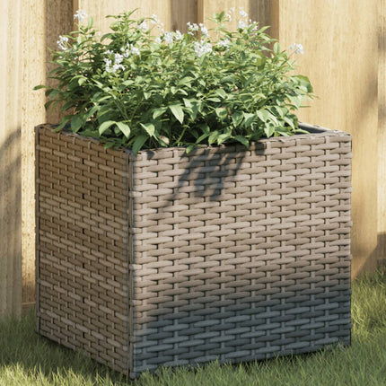 Plantenbak Met 2 Potten Poly Rattan