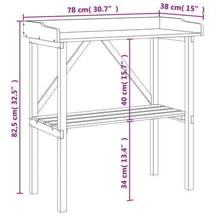 Plantentafel Met Schap 78X38X82,5 Cm Vurenhout