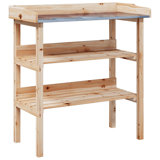 Plantentafel Met Schappen 78X38X82,5 Cm Massief Vurenhout