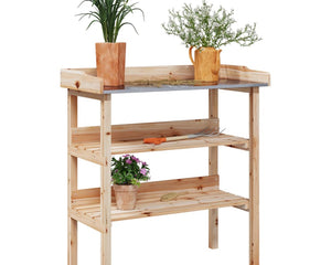 Plantentafel Met Schappen 78X38X82,5 Cm Massief Vurenhout