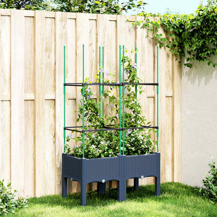 Plantenbak Met Latwerk 40X40X142,5 Cm Polypropeen
