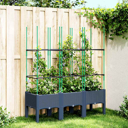 Plantenbak Met Latwerk 40X40X142,5 Cm Polypropeen